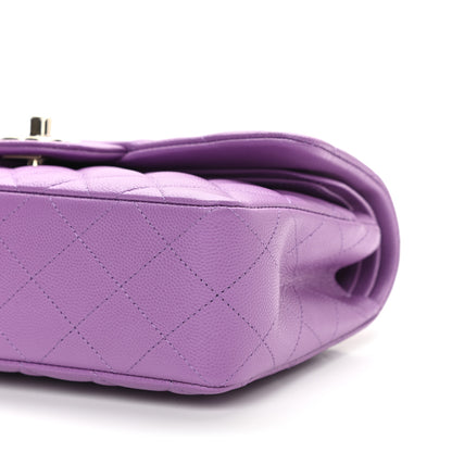 Chanel Caviar Quilted Small Double Flap Purple 10 of 11