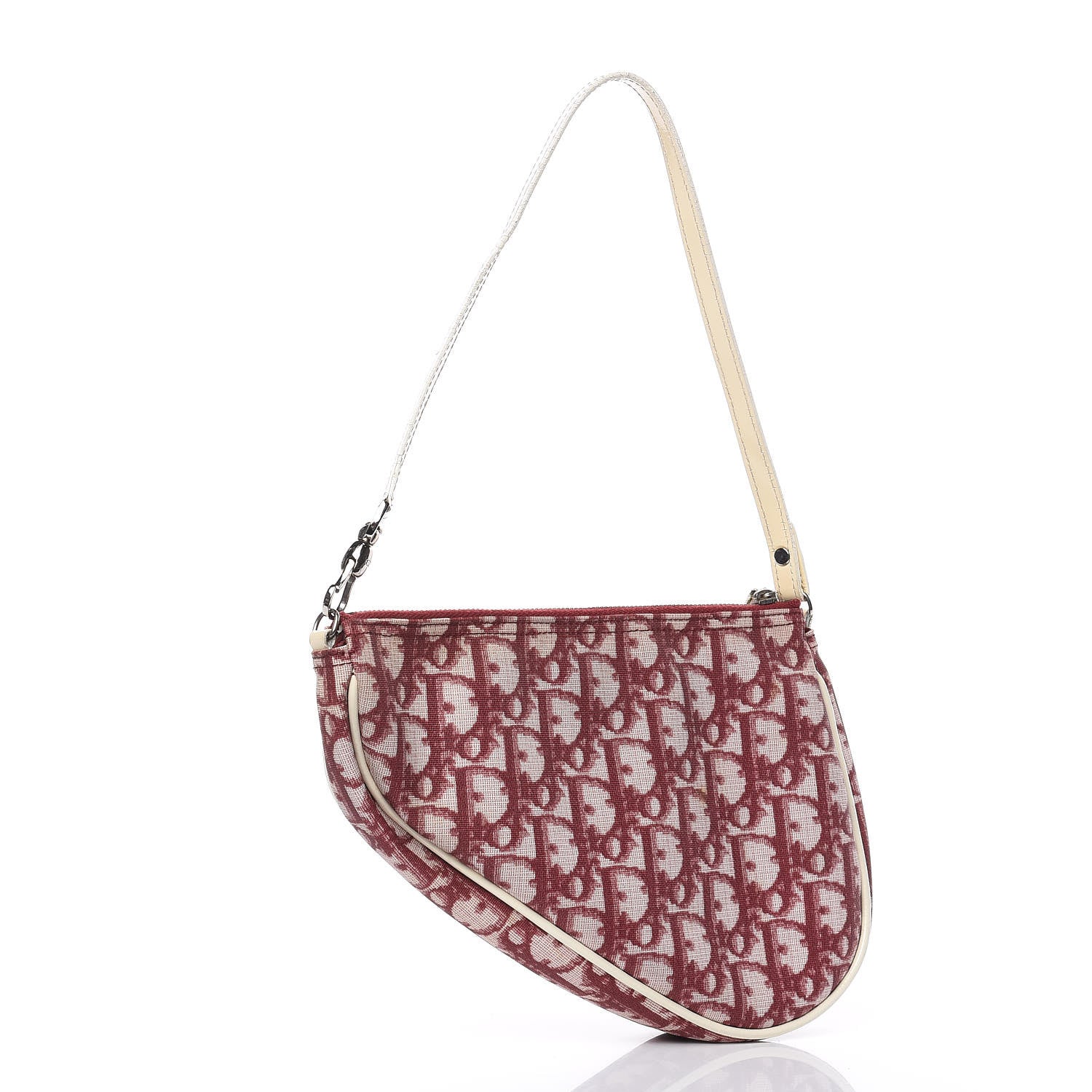 Christian Dior Monogram Mini Saddle Pochette Red 3 of 13