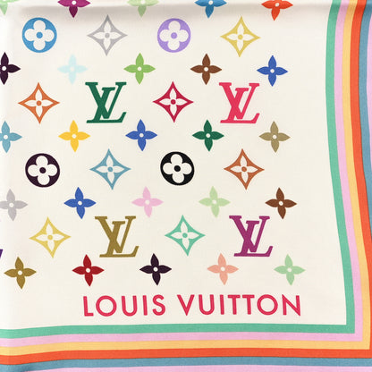 Louis Vuitton LV X TM Silk Monogram Multicolor Shawl White 2 of 3