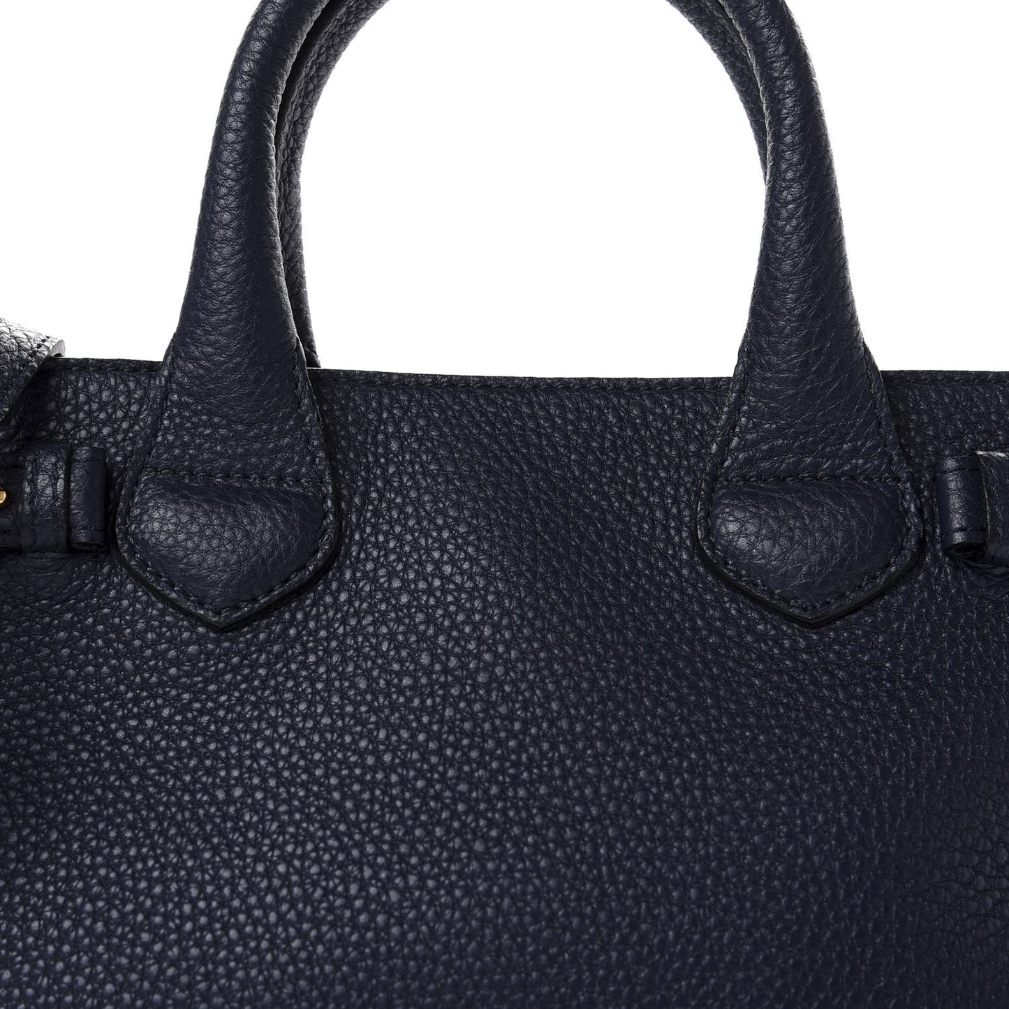 Grainy Calfskin House Check Small Banner Tote Midnight Blue