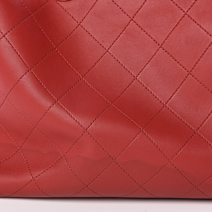 Chanel Lambskin Stitched Large Shopping Tote Red 9 of 19