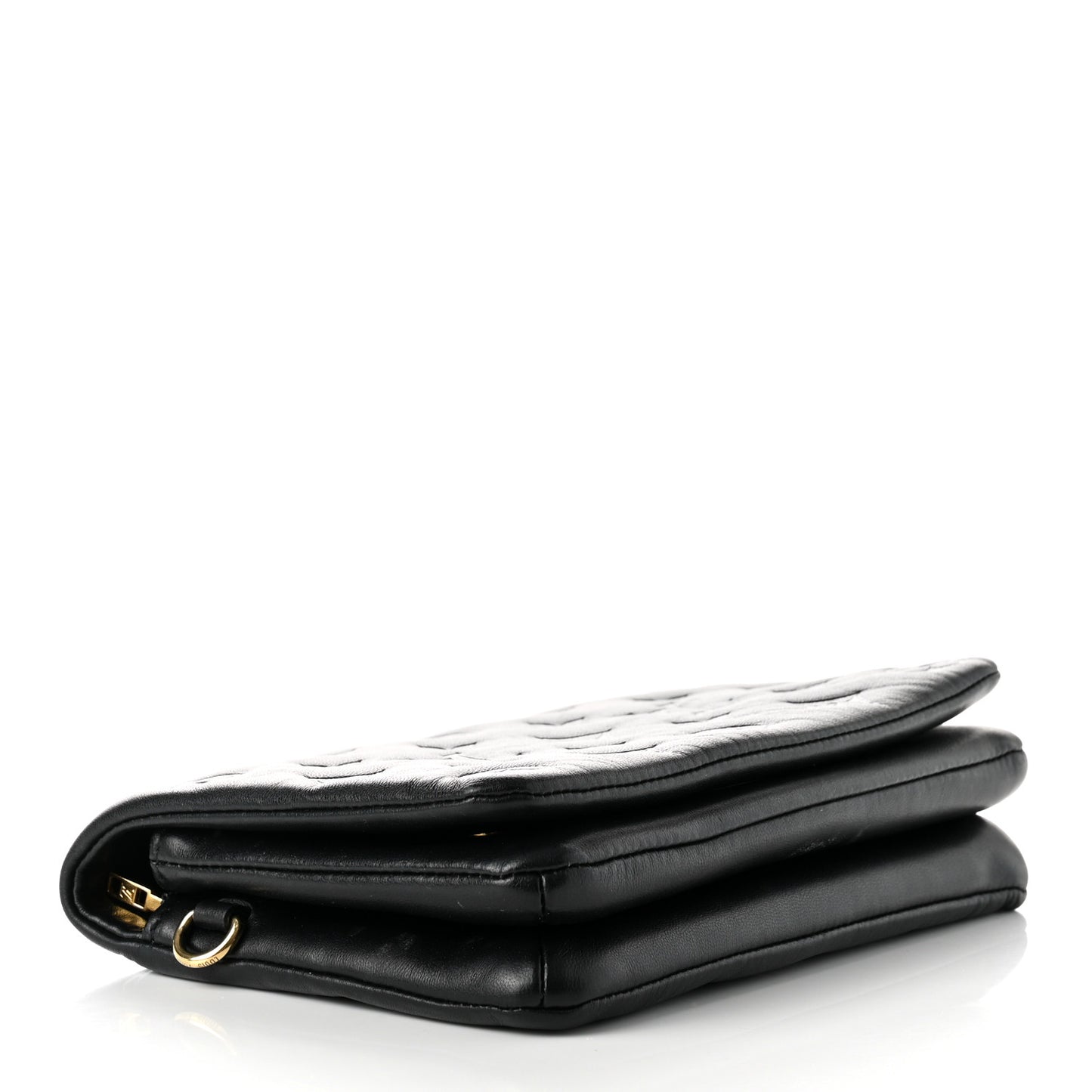 Lambskin Embossed Monogram Pochette Coussin Black