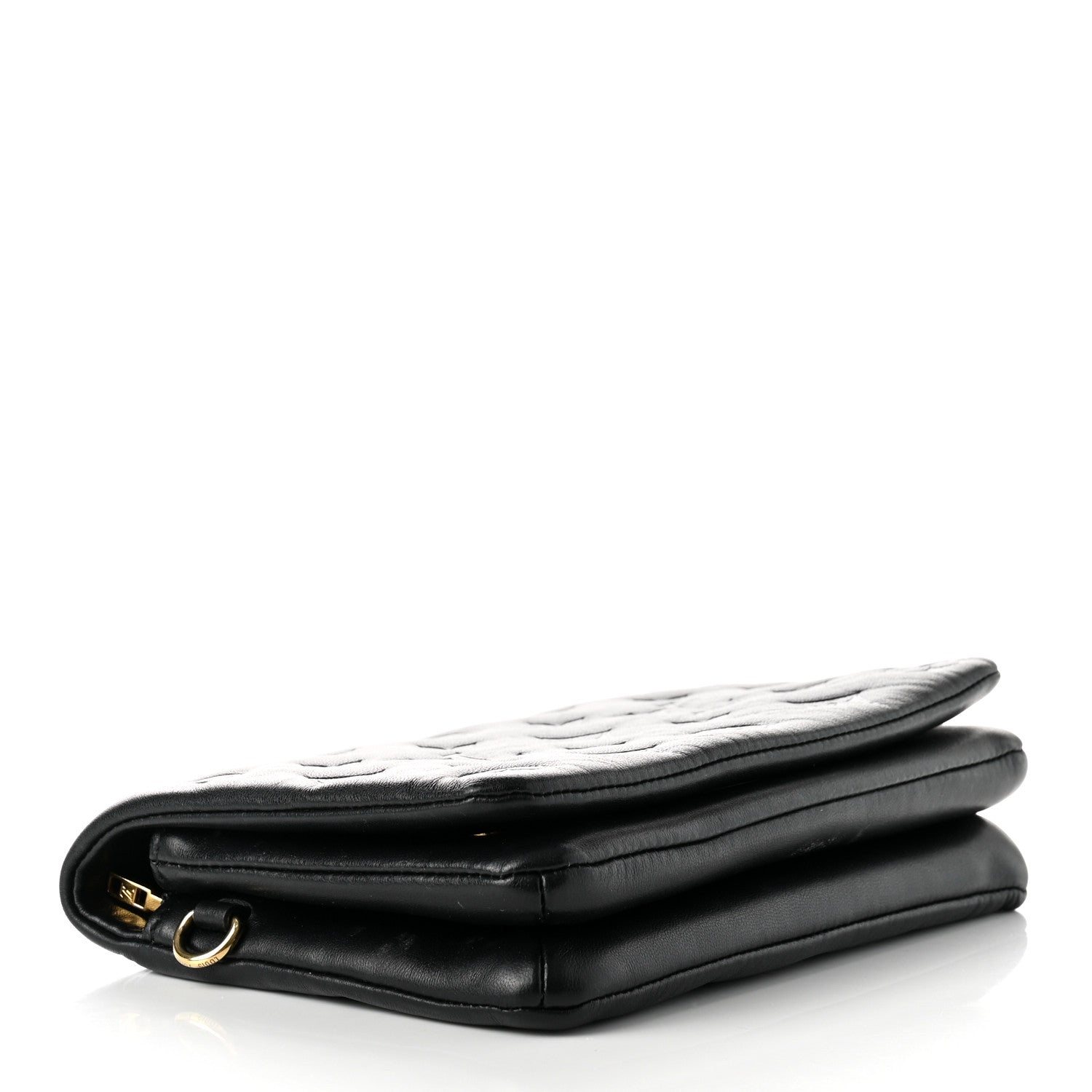 Louis Vuitton Lambskin Embossed Monogram Pochette Coussin Black 3 of 8