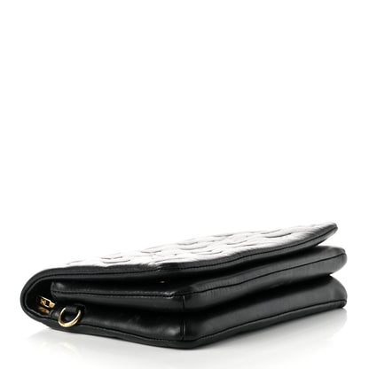 Louis Vuitton Lambskin Embossed Monogram Pochette Coussin Black 3 of 8