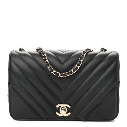 Chanel Calfskin Chevron Quilted Medium Statement Flap Black 1 of 12