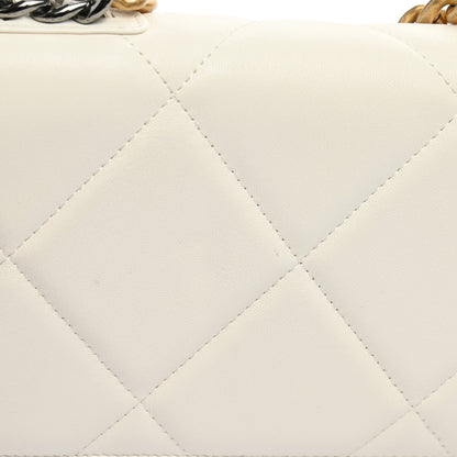 Chanel Goatskin Quilted Chanel 19 Wallet On Chain WOC White 15 of 19