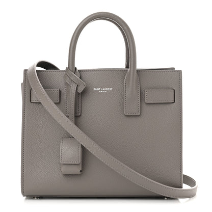 Saint Laurent Grained Calfskin Nano Sac De Jour Fog 1 of 10