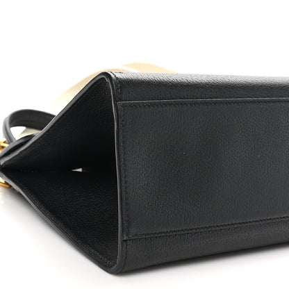Gucci Grained Calfskin Web Crystal Butterfly Stripe Medium Totem Top Handle Bag Black 9 of 10