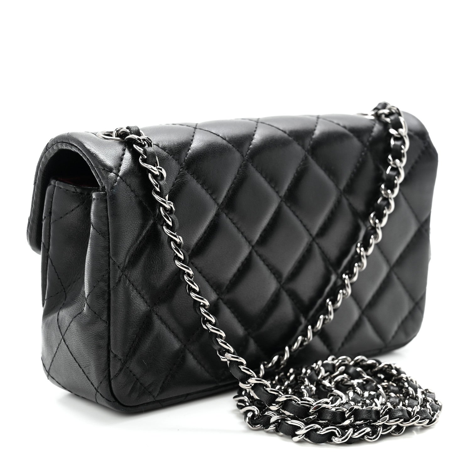 Chanel Lambskin Quilted Extra Mini Rectangular Flap Black 3 of 10