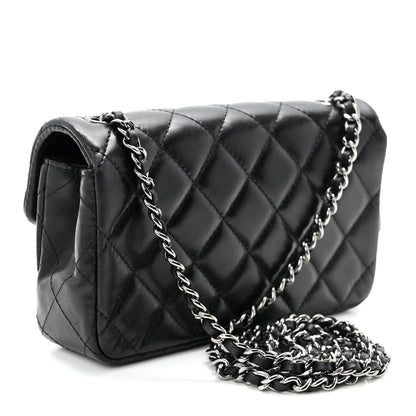 Chanel Lambskin Quilted Extra Mini Rectangular Flap Black 3 of 10