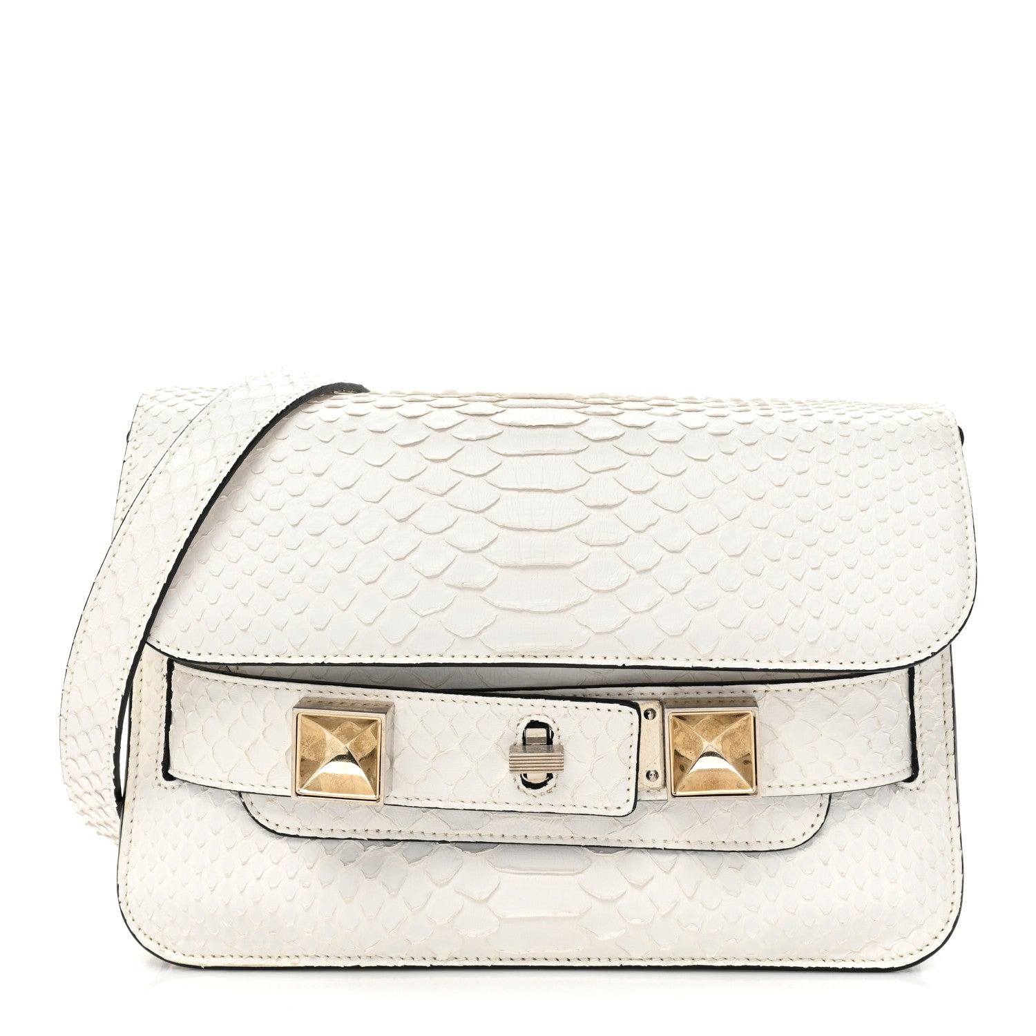 Proenza Schouler Snakeskin PS11 Mini Classic Shoulder Bag White 1 of 9