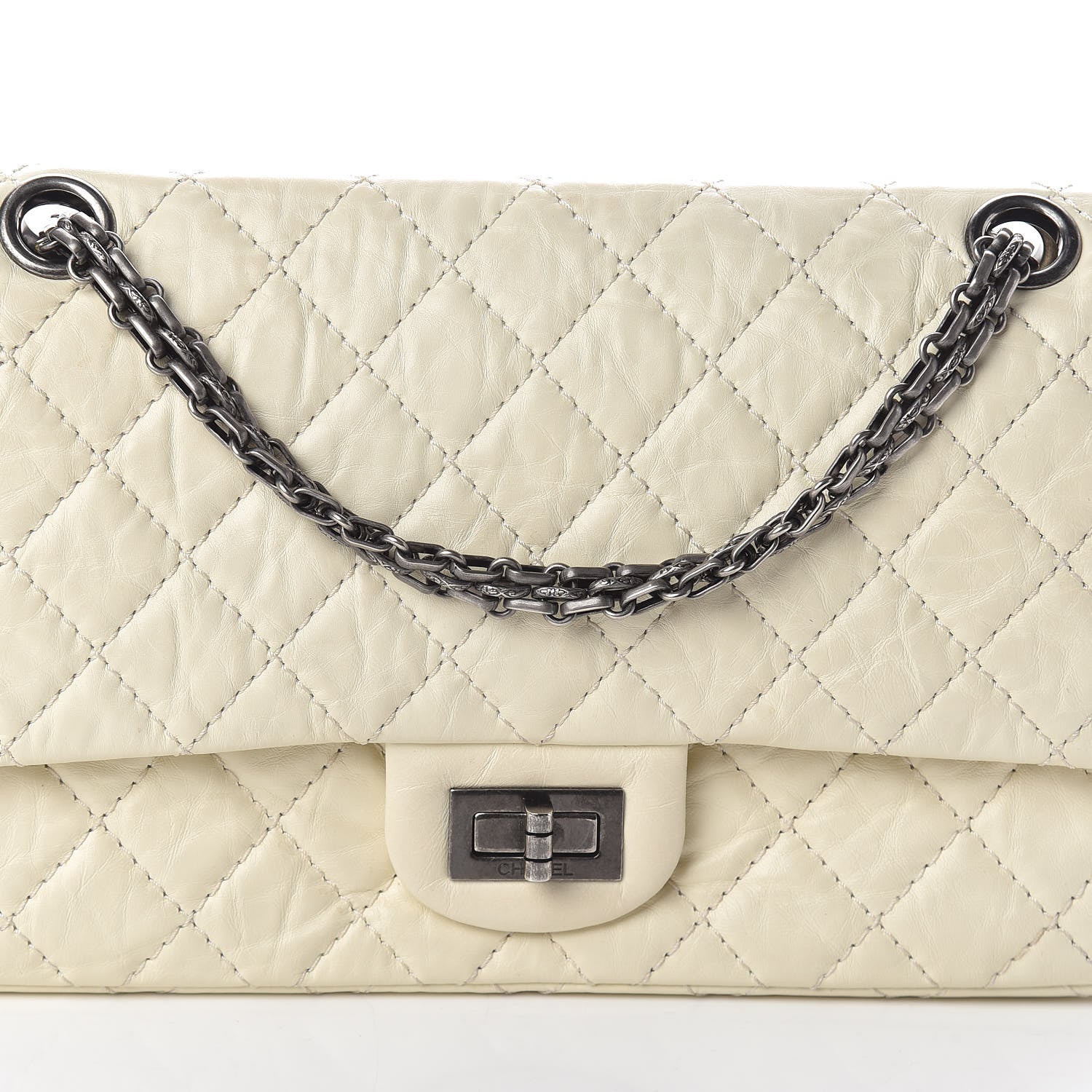 Chanel Aged Calfskin Quilted 2.55 Reissue 225 Flap White 10 of 12