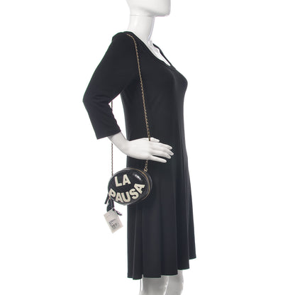 Chanel Lambskin Embroidered Chevron Quilted La Pausa Tassel Clutch Black 2 of 9