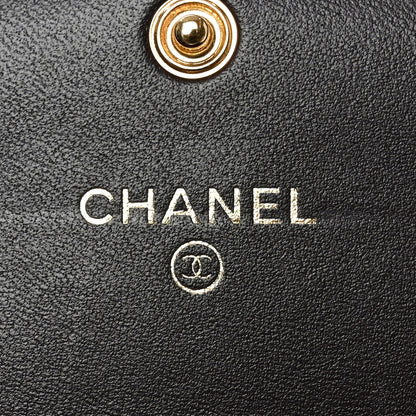 Chanel Lambskin Quilted Studded CC Large Gusset Flap Wallet Dark Purple 6 of 9