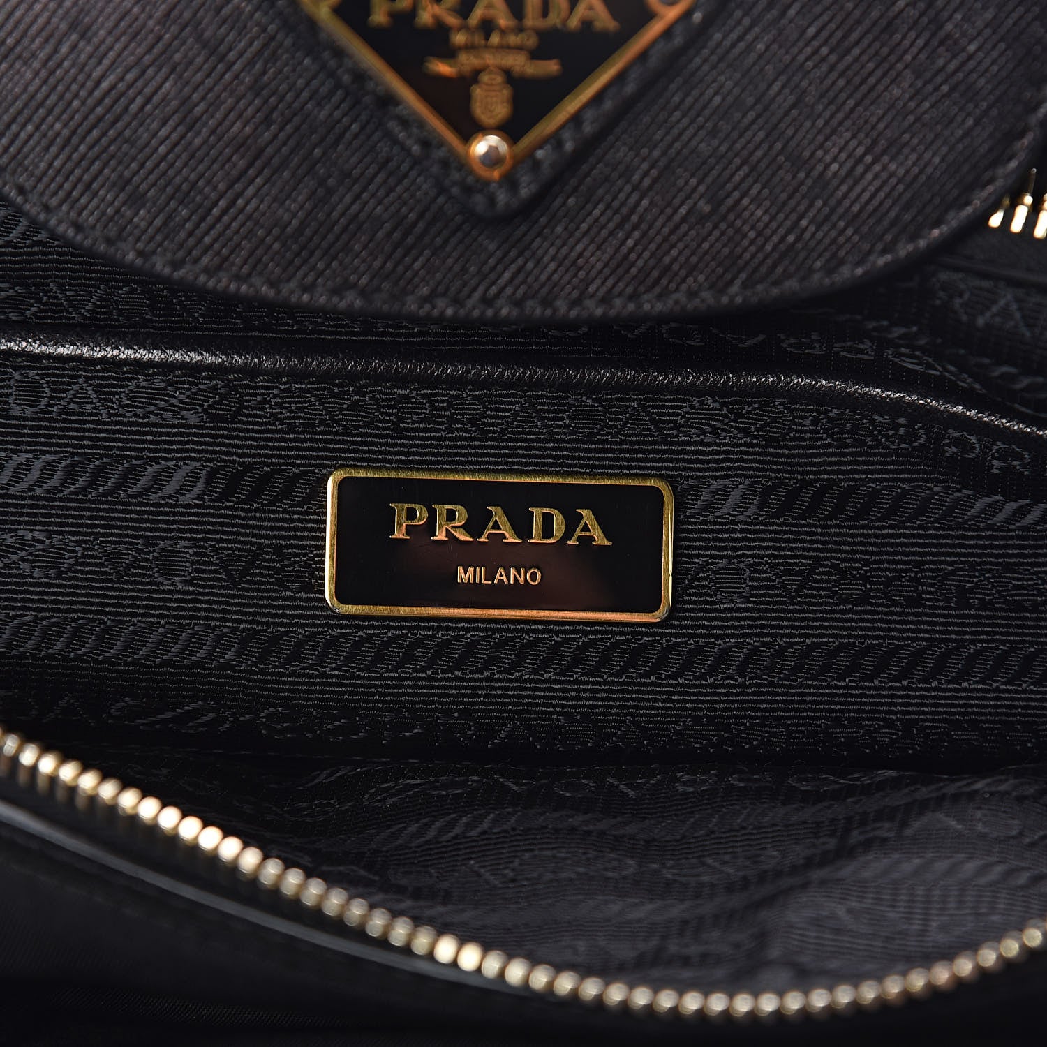 Prada Tessuto Nylon Saffiano Tote Black 6 of 10