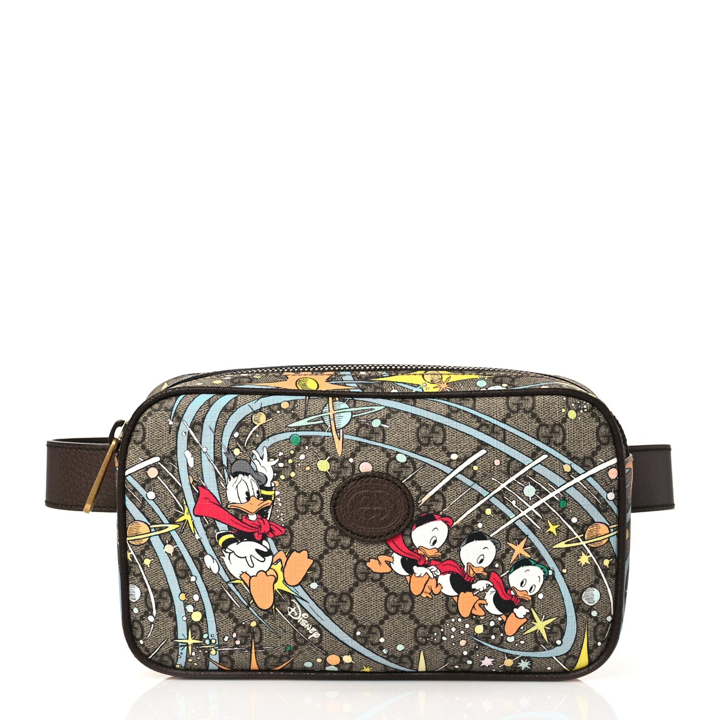 X DISNEY GG Supreme Monogram Donald Duck Small Interlocking G Belt Bag 80 32 Beige Multicolor New Acero