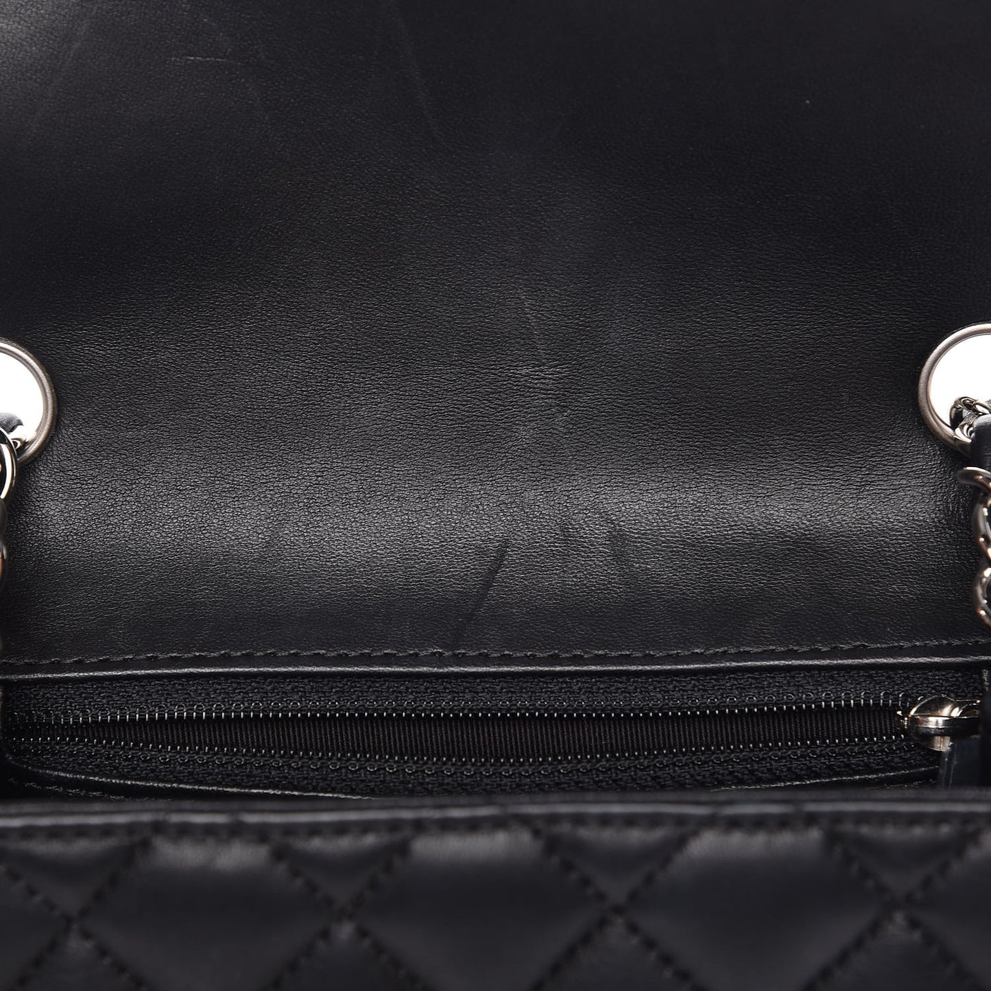 Lambskin Quilted Mini Square Flap Black