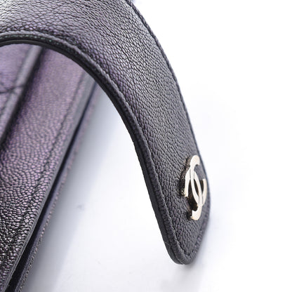 Chanel Iridescent Caviar Quilted Classic Strap Pouch Black 13 of 16