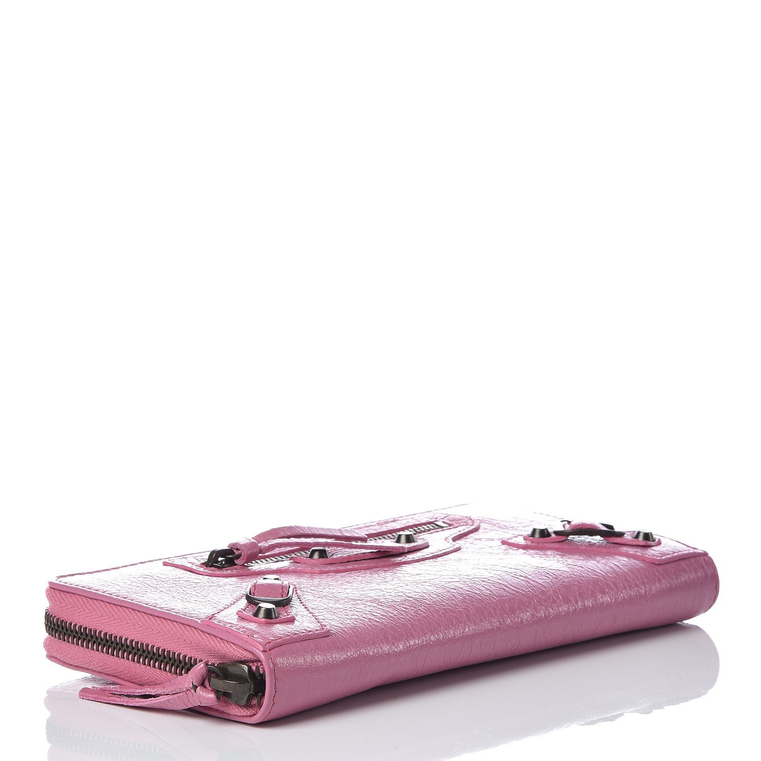 Balenciaga Agneau Classic Hardware Continental Zip Around Wallet Rose Guimauve 4 of 8