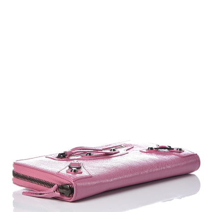 Balenciaga Agneau Classic Hardware Continental Zip Around Wallet Rose Guimauve 4 of 8