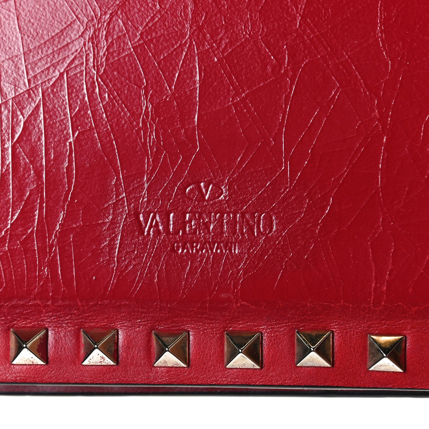Calfskin Rockstud Frame Bag Rosso Valentino