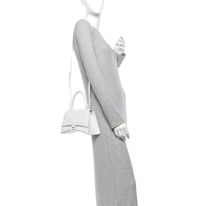 Balenciaga Matte Gummy Calfskin Small Hourglass Top Handle Bag Optic White 2 of 9