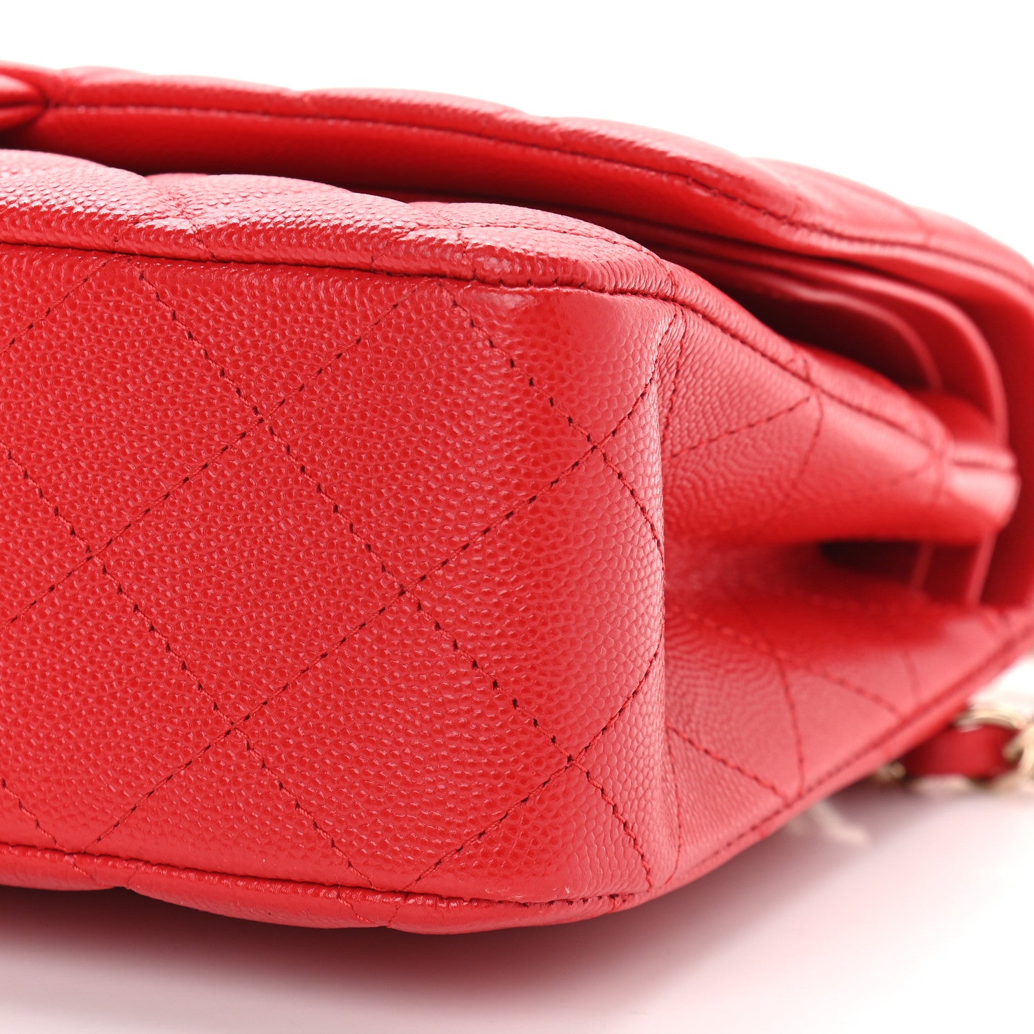 Chanel Caviar Quilted Medium Double Flap Dark Red 8 of 8