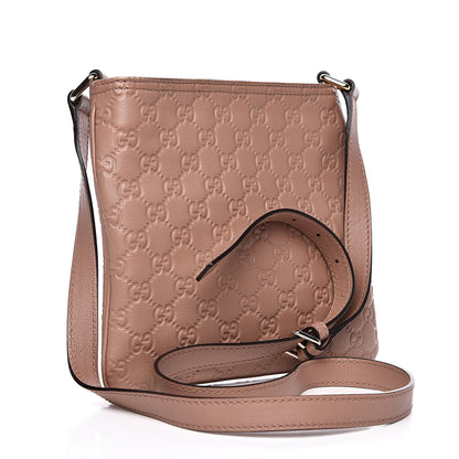 Gucci Guccissima Small Flat Messenger Bag Pink 4 of 14