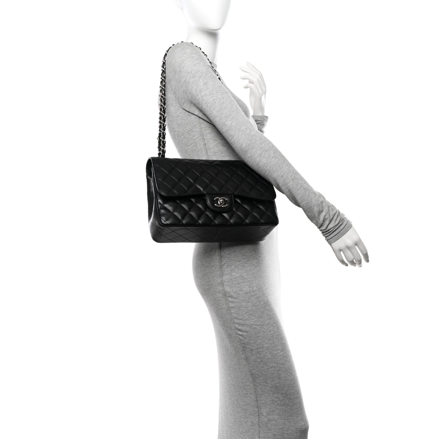 Chanel Caviar Quilted Jumbo Double Flap Black 2 of 15