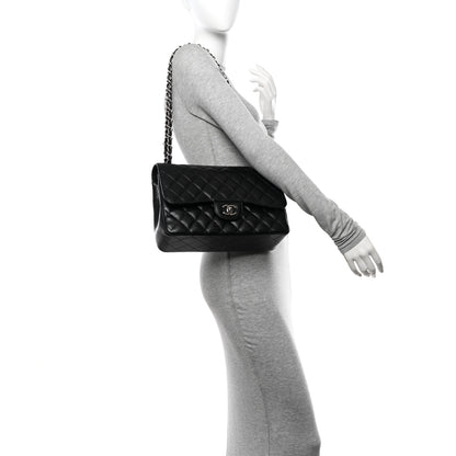 Chanel Caviar Quilted Jumbo Double Flap Black 2 of 15