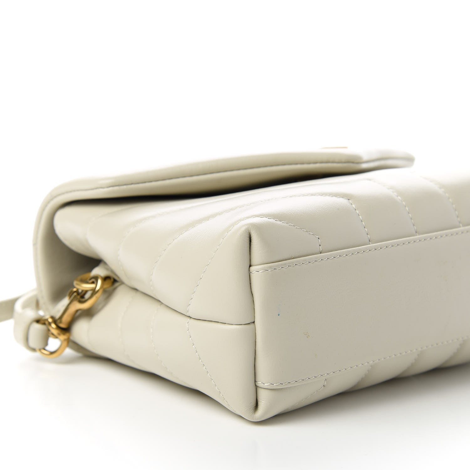 Saint Laurent Calfskin Y Quilted Monogram Toy Loulou Crossbody Bag Ivory 6 of 11