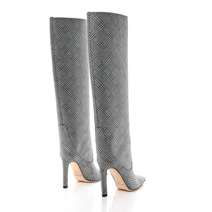 Jimmy Choo Salpa Prince of Stars Glitter Mavis 100 Tall Boots 35 Silver 4 of 8