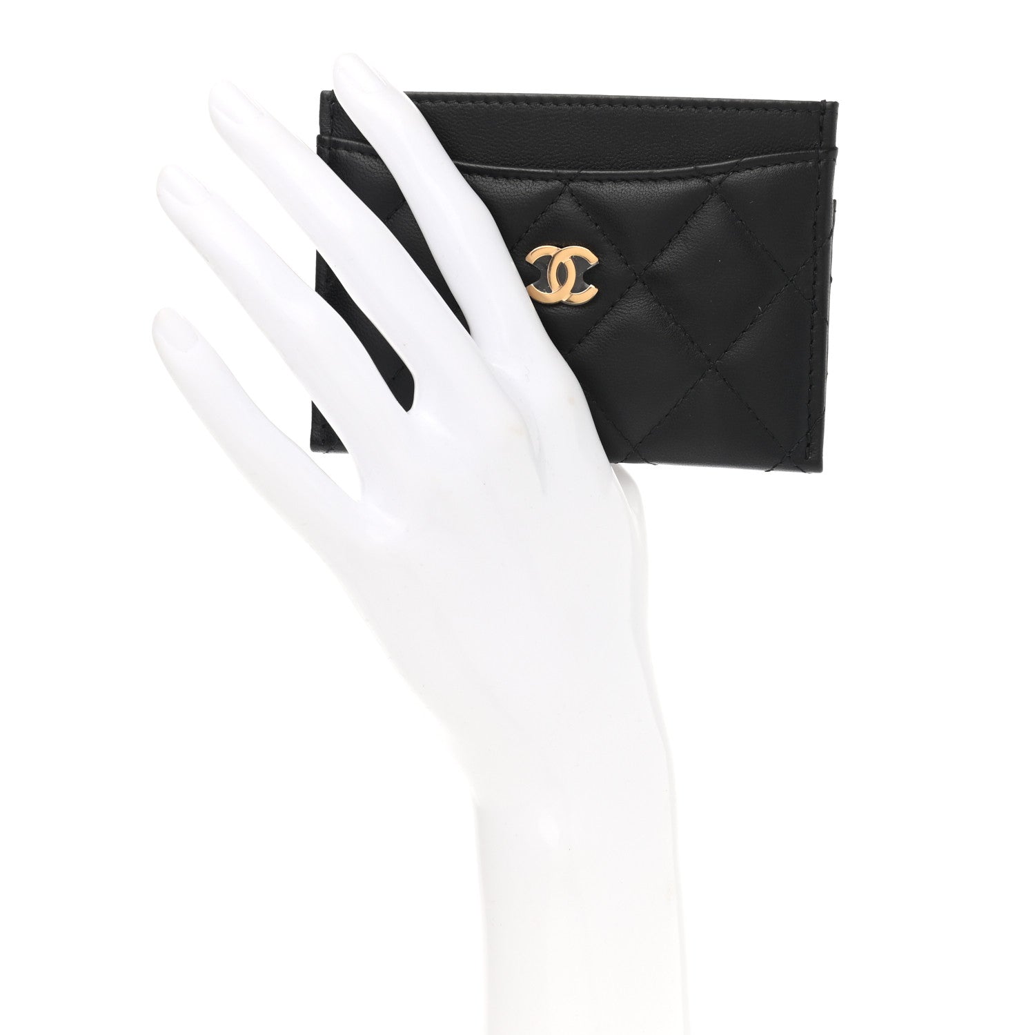 Chanel Lambskin Quilted Card Holder Black 2 of 9