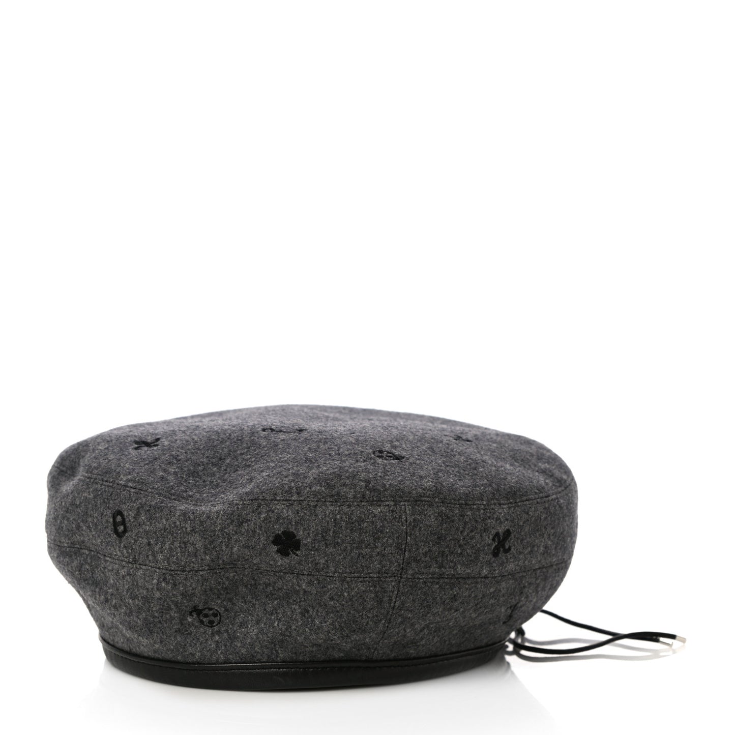 Cashmere Lambskin Saint-Honore Charms Beret 58 Charbon