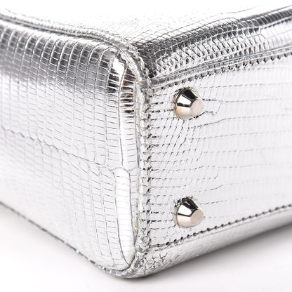 Christian Dior Metallic Lizard Mini Lady Dior Silver 6 of 13