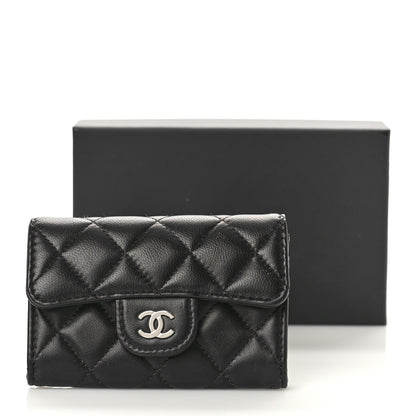 Chanel Lambskin Quilted Flap Card Holder Wallet Black 10 of 11