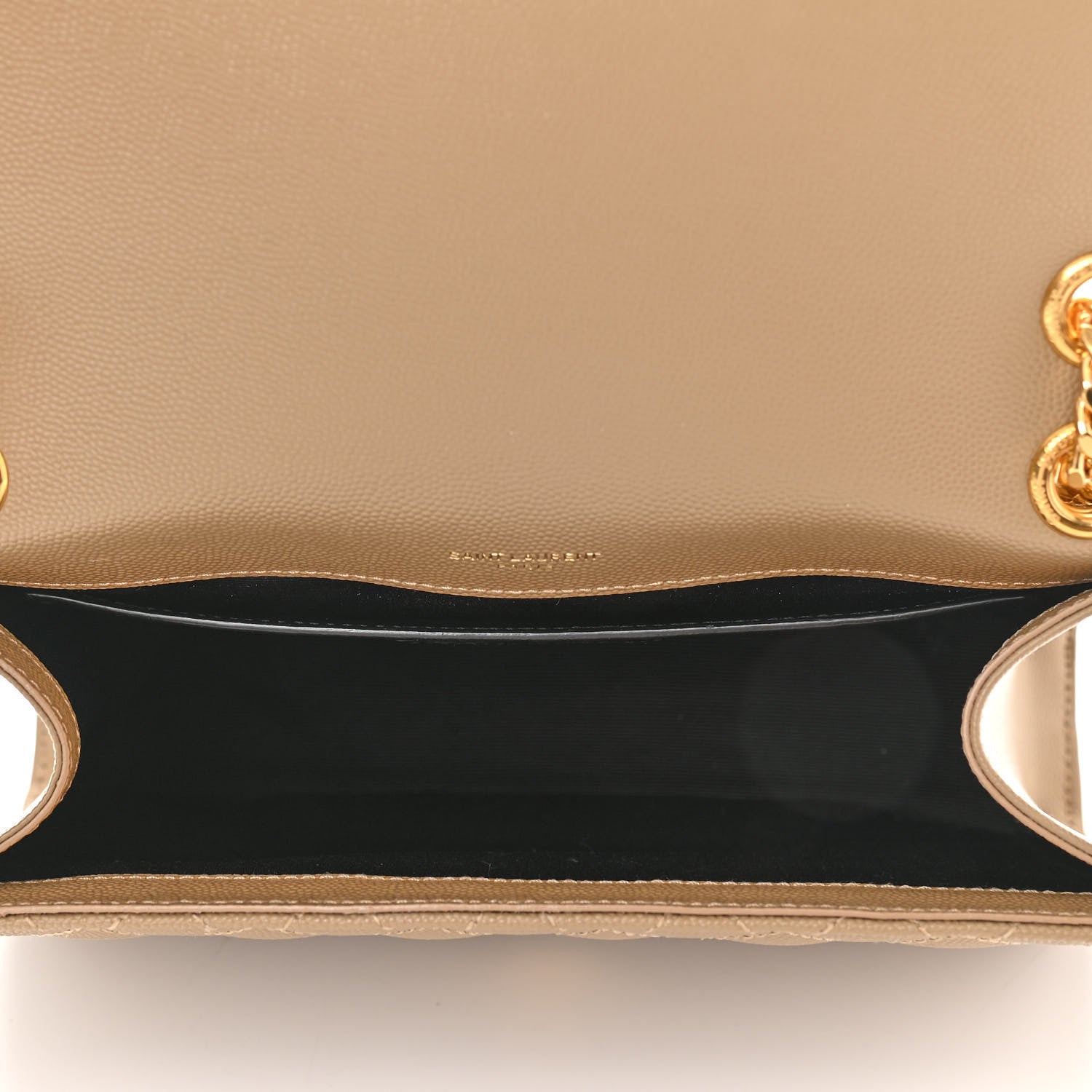 Saint Laurent Grain De Poudre Textured Mixed Matelasse Medium Triquilt Monogram Satchel Dark Latte 5 of 12