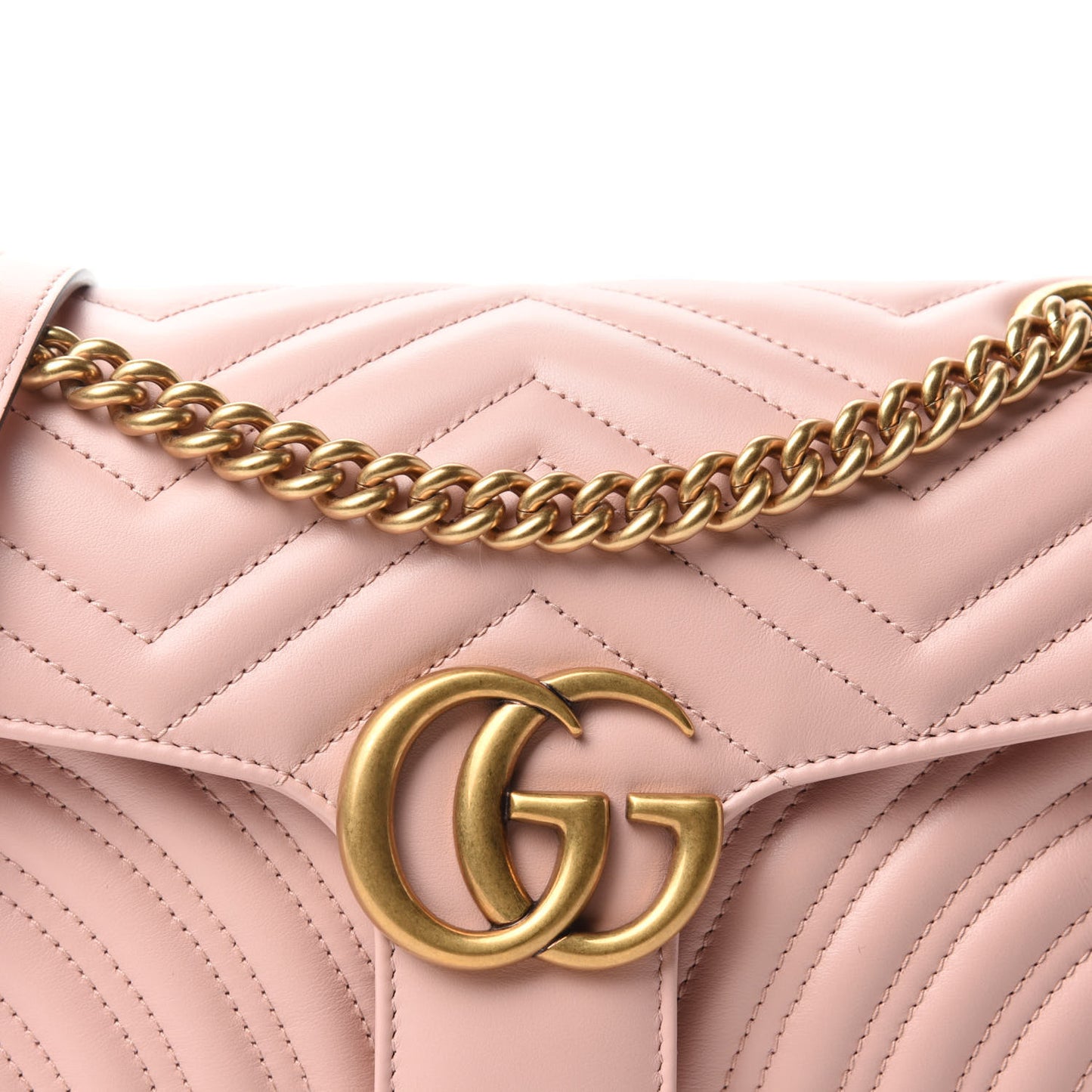 Calfskin Matelasse Small GG Marmont Shoulder Bag Perfect Pink