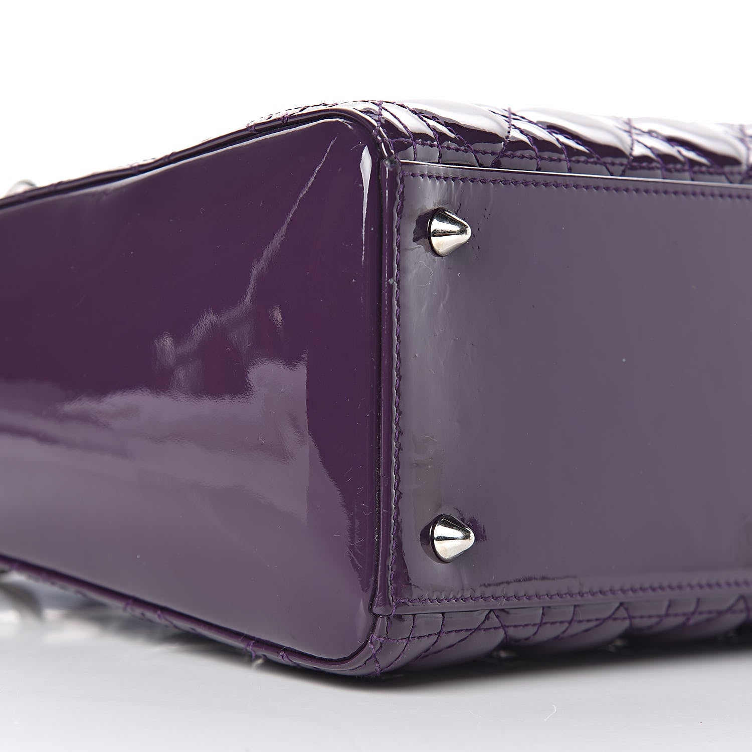 Christian Dior Patent Cannage Medium Lady Dior Purple 9 of 17