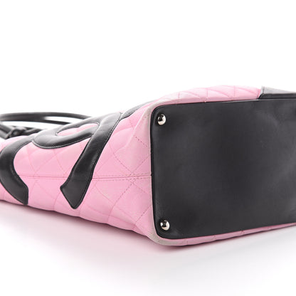Chanel Calfskin Quilted Medium Cambon Tote Pink Black 8 of 9