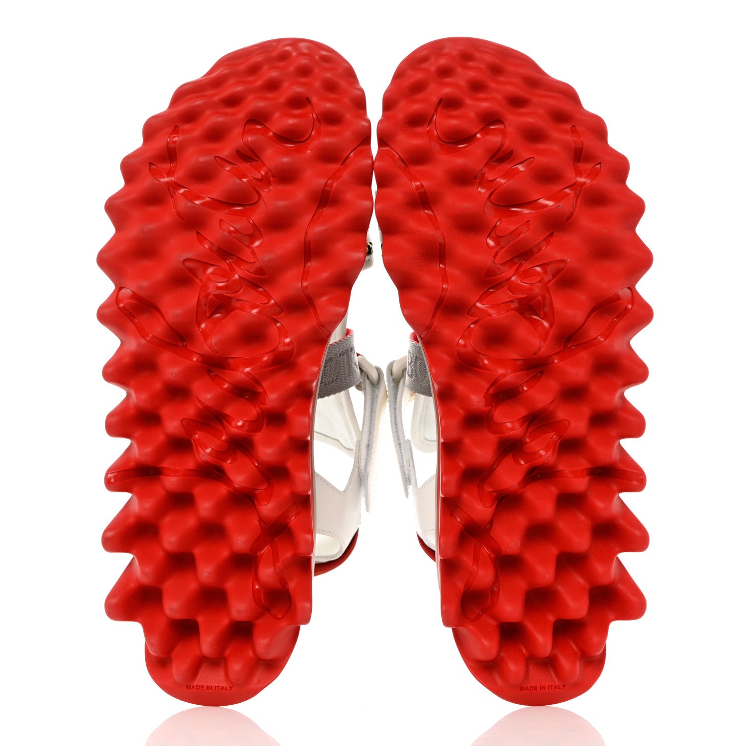Christian Louboutin Calfskin Raffia Nylon Mens Summer Loubishark Sandals 42 White Multicolor 5 of 10