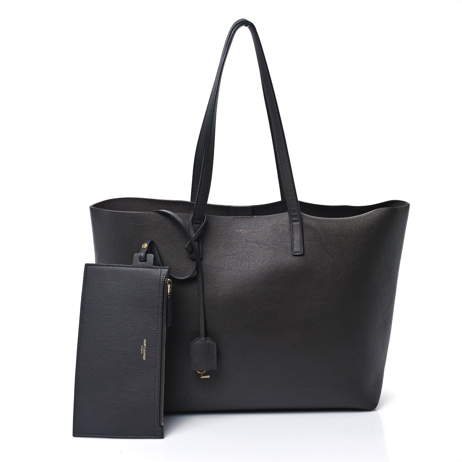Saint Laurent Calfskin Large Shopping Tote Fog 13 of 13