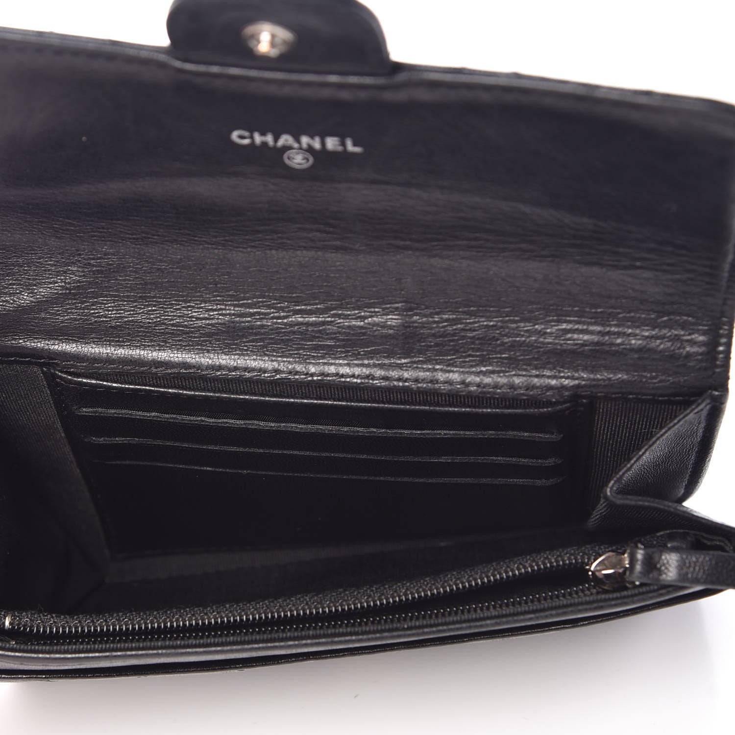 Chanel Lambskin Quilted Small Flap Wallet Black 5 of 11