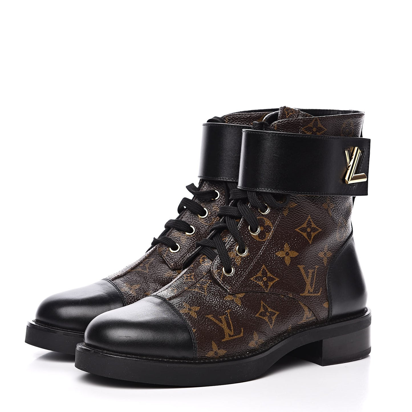 Calfskin Monogram Wonderland Flat Ranger Boots 39 Black