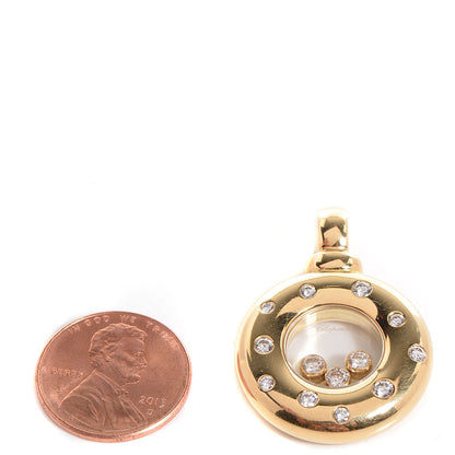 Chopard 18K Yellow Gold Diamond Happy Icons Round Pendant 2 of 4