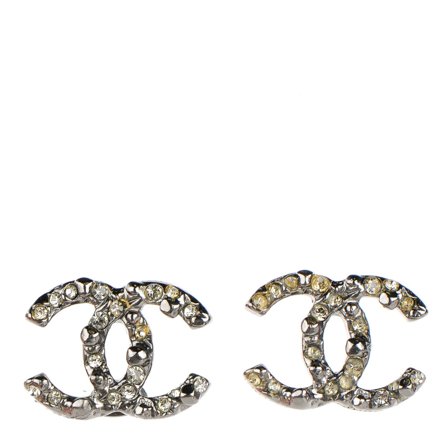 Crystal CC Earrings Silver
