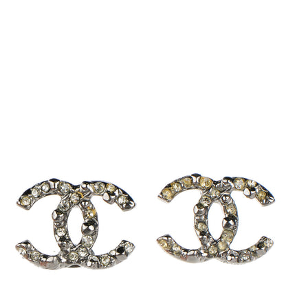 Chanel Crystal CC Earrings Silver 1 of 7