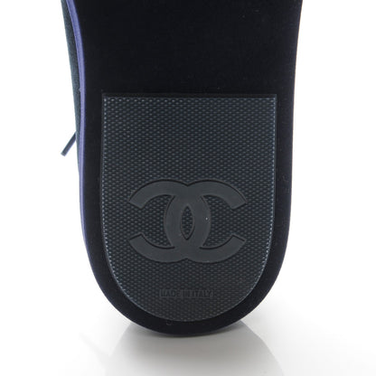 Chanel Velvet CC Sneakers 37 Navy 6 of 9