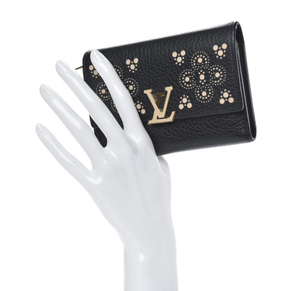 Louis Vuitton Taurillon Perforated Capucines Compact Wallet Black 2 of 11