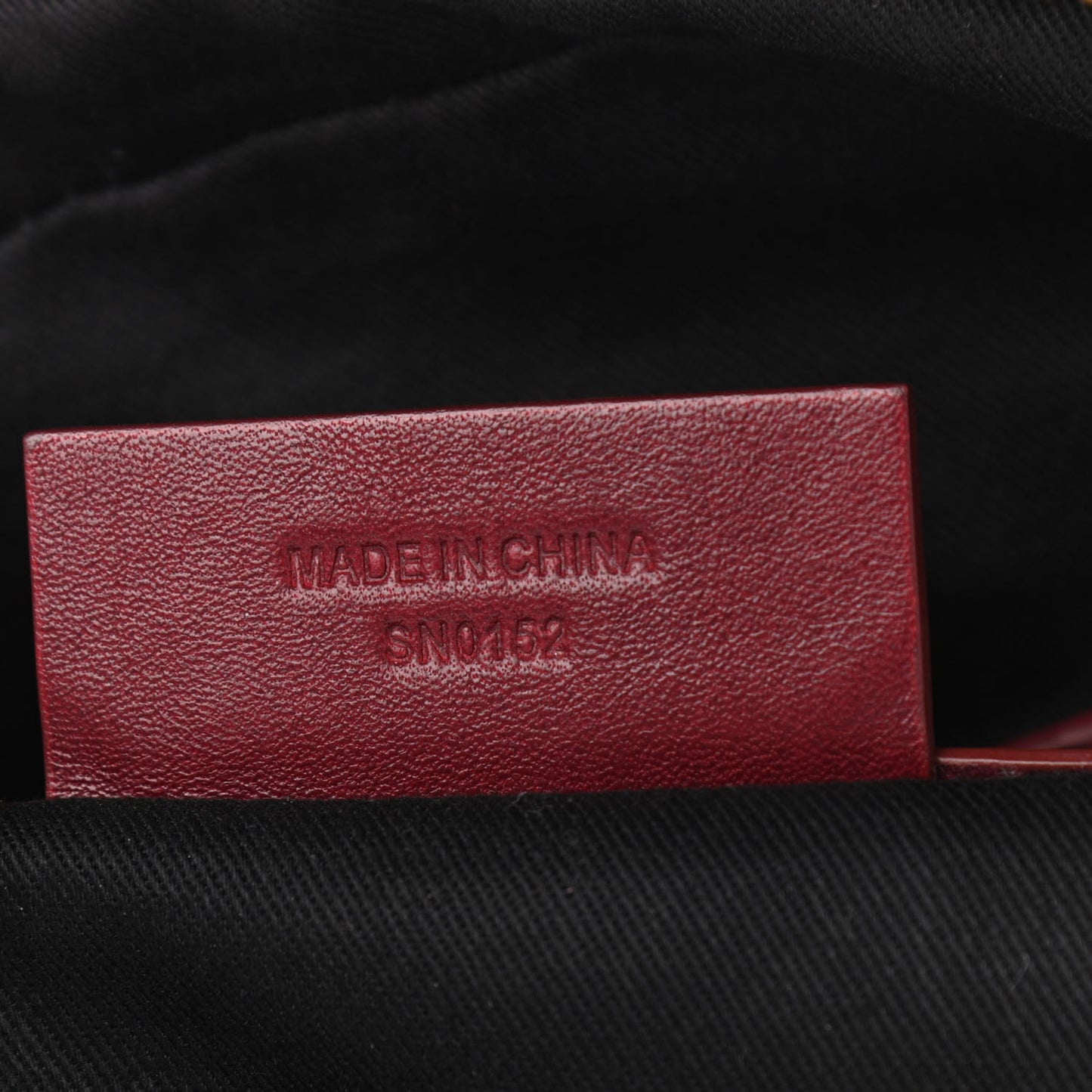 Calfskin Top Handle Satchel Burgundy
